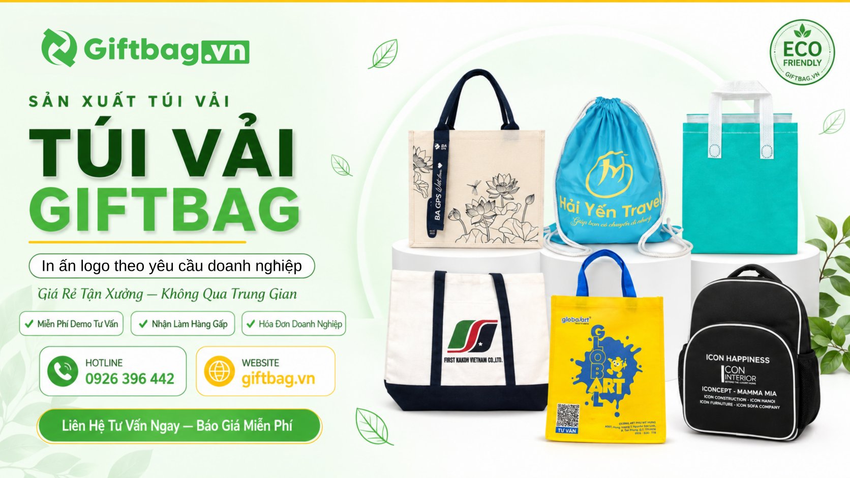 Xưởng sản xuất túi vải Giftbag