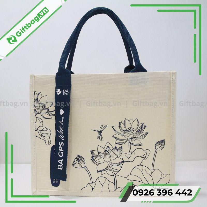 Túi Vải Đay Linen Phối Quai Bay