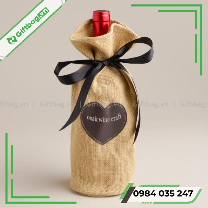 Túi Vải Đay Đựng Rượu