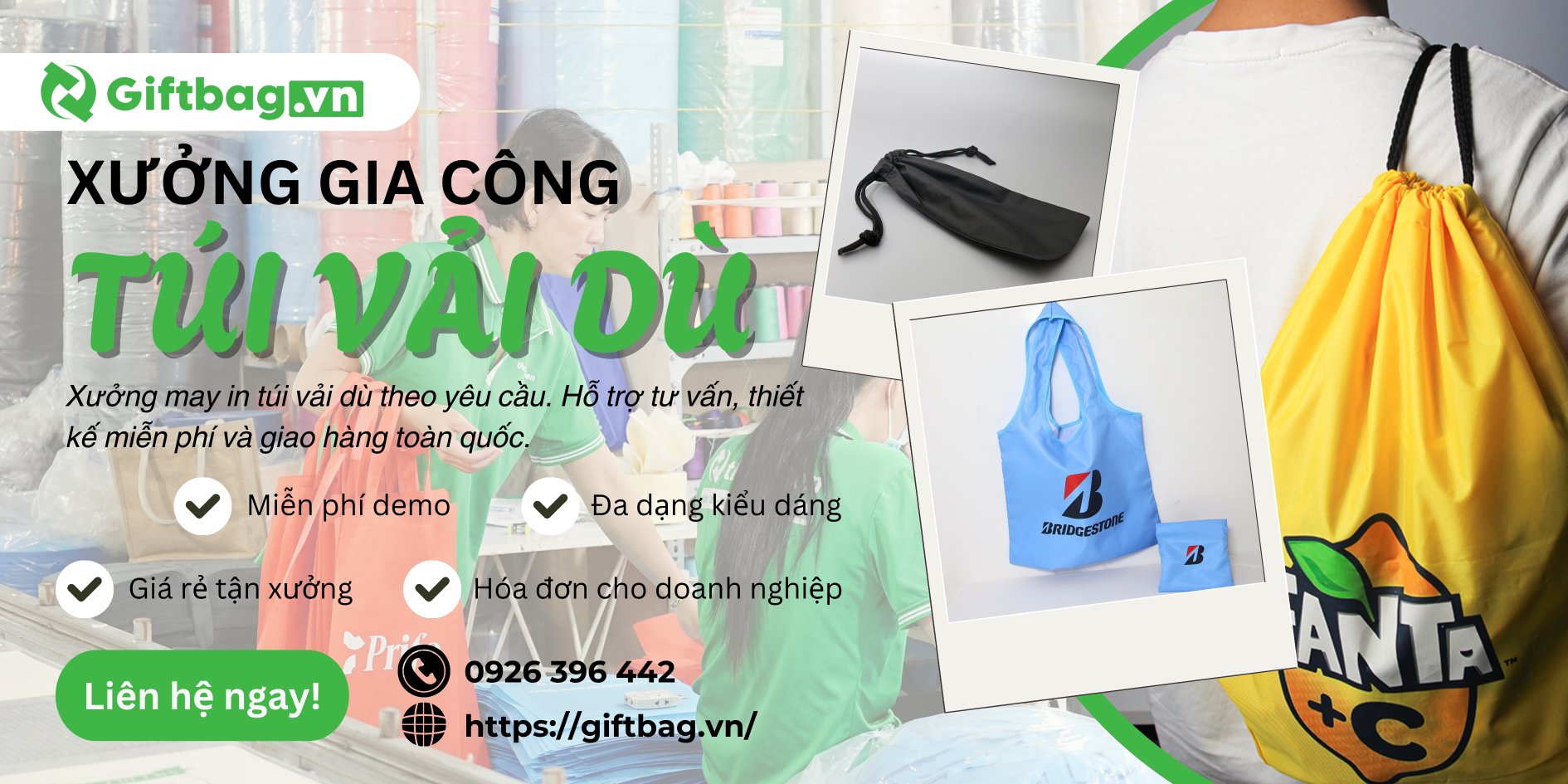 Xưởng May Túi Vải Dù Chống Nước Giá Rẻ Hà Nội